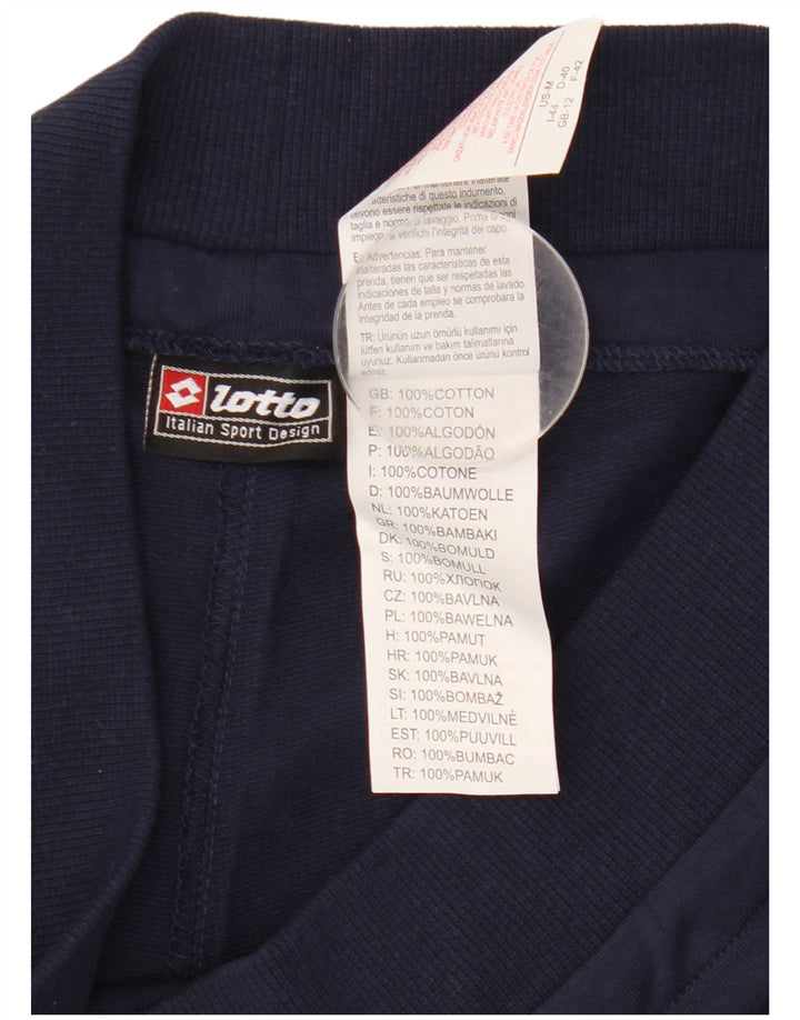 LOTTO Womens Tracksuit Trousers UK 12 Medium Navy Blue Cotton