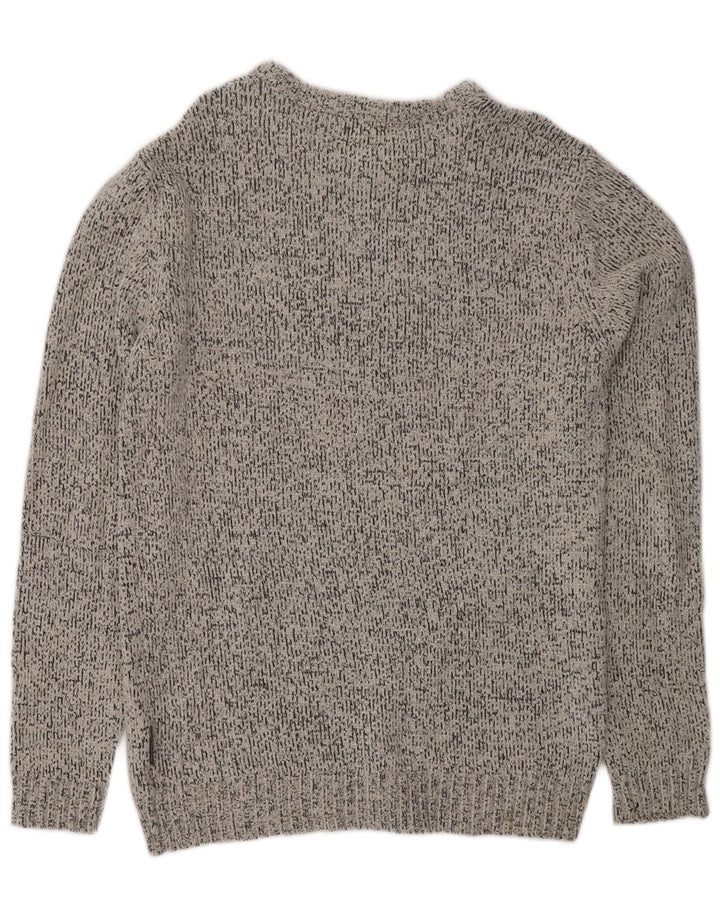 FRENCH CONNECTION Mens Boat Neck Jumper Sweater Large Grey Polyester