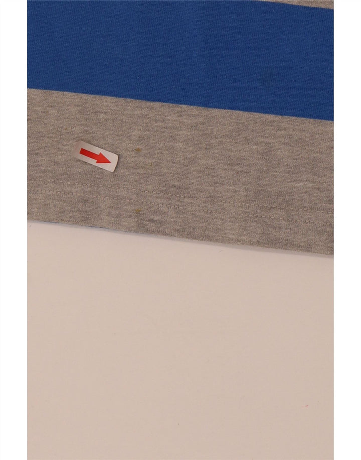 FAT FACE Mens Graphic Rugby Polo Shirt Medium Grey Colourblock Cotton
