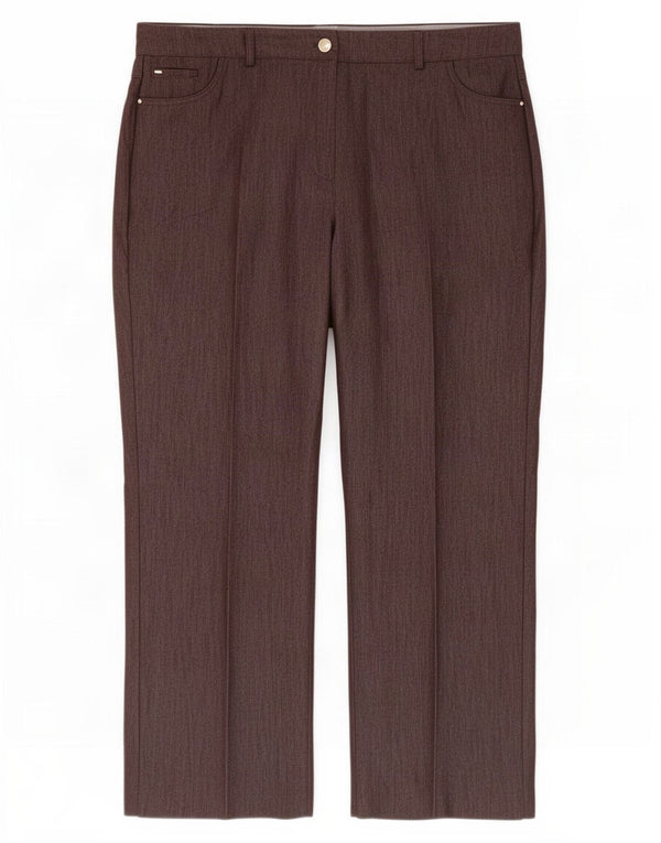 Marks & Spencer Womens Straight Casual Trousers UK 18 XL W38 L27 Brown