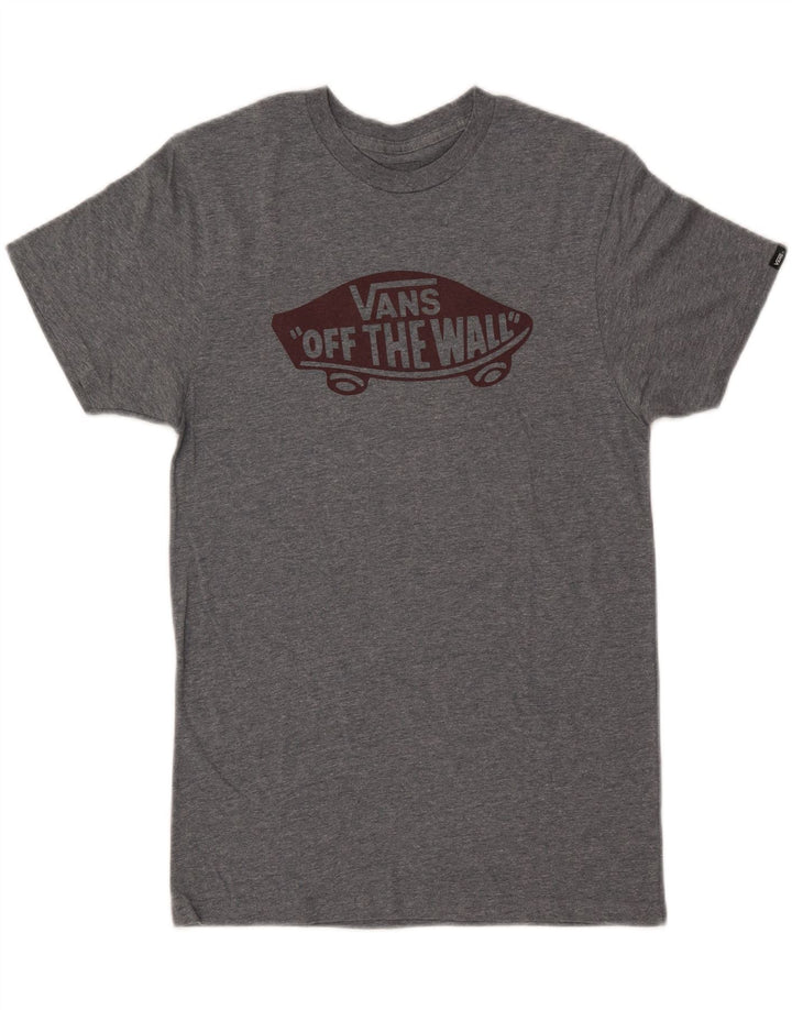 VANS Mens Custom Fit Graphic T-Shirt Top Small Grey Cotton