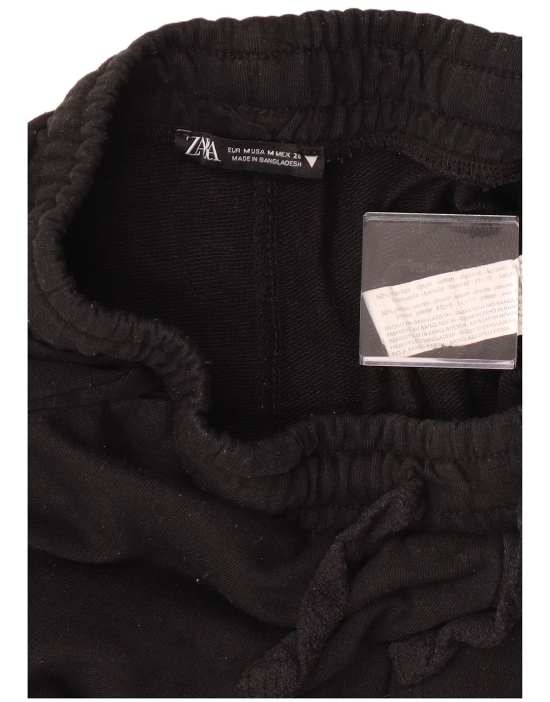 Zara Womens Tracksuit Trousers Joggers UK 12 Medium  Black Cotton