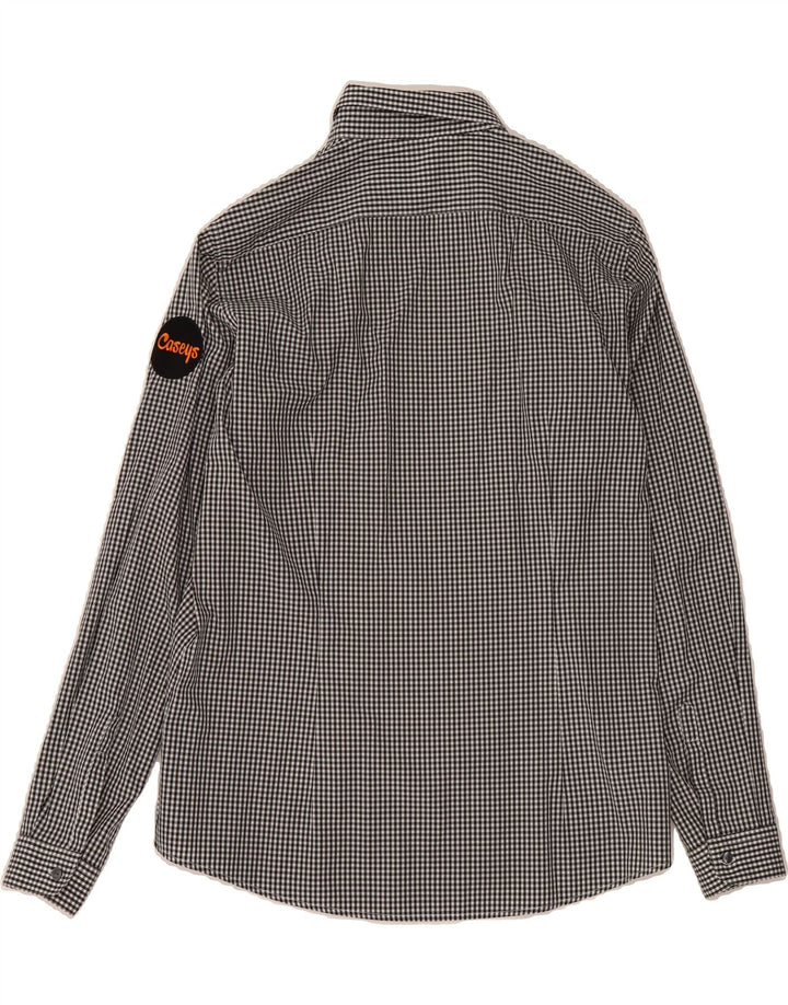VINTAGE Womens Shirt UK 16 Large  Black Gingham Polyester Vintage Vintage and Second-Hand Vintage from Messina Hembry 