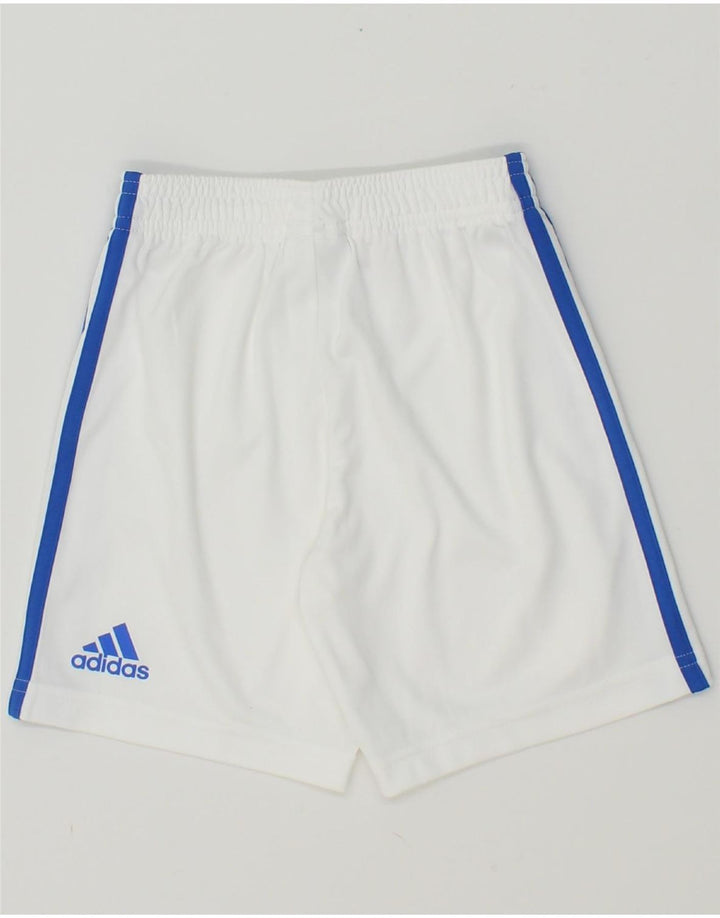 ADIDAS Boys Graphic Sport Shorts 2-3 Years White Polyester Vintage Adidas and Second-Hand Adidas from Messina Hembry 