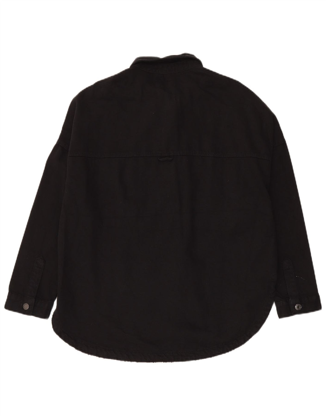 Zara Womens Oversized Denim Shirt UK 10 Small Black Cotton