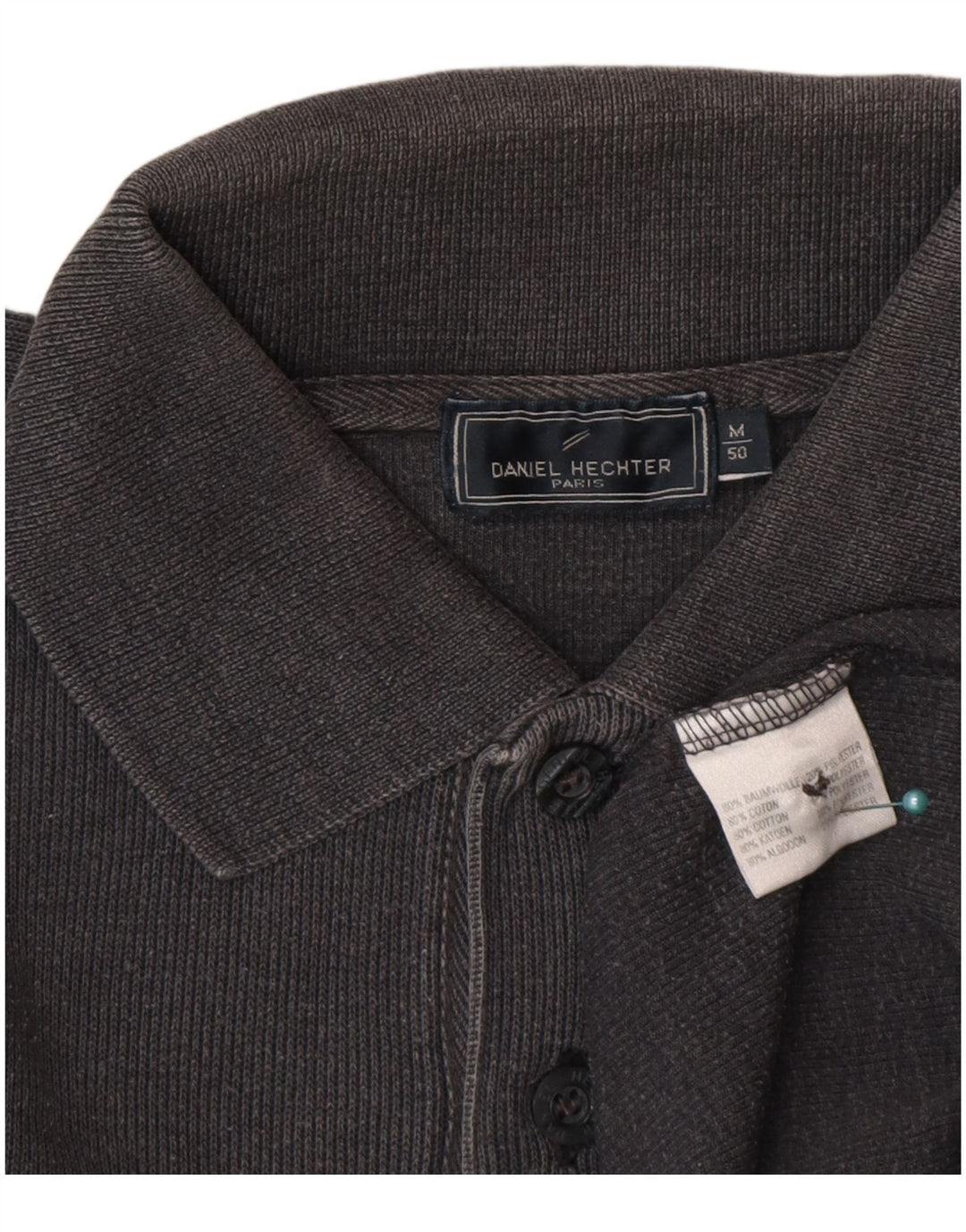 Daniel Hechter Mens Polo Neck Jumper Sweater IT 50 Medium Grey Cotton