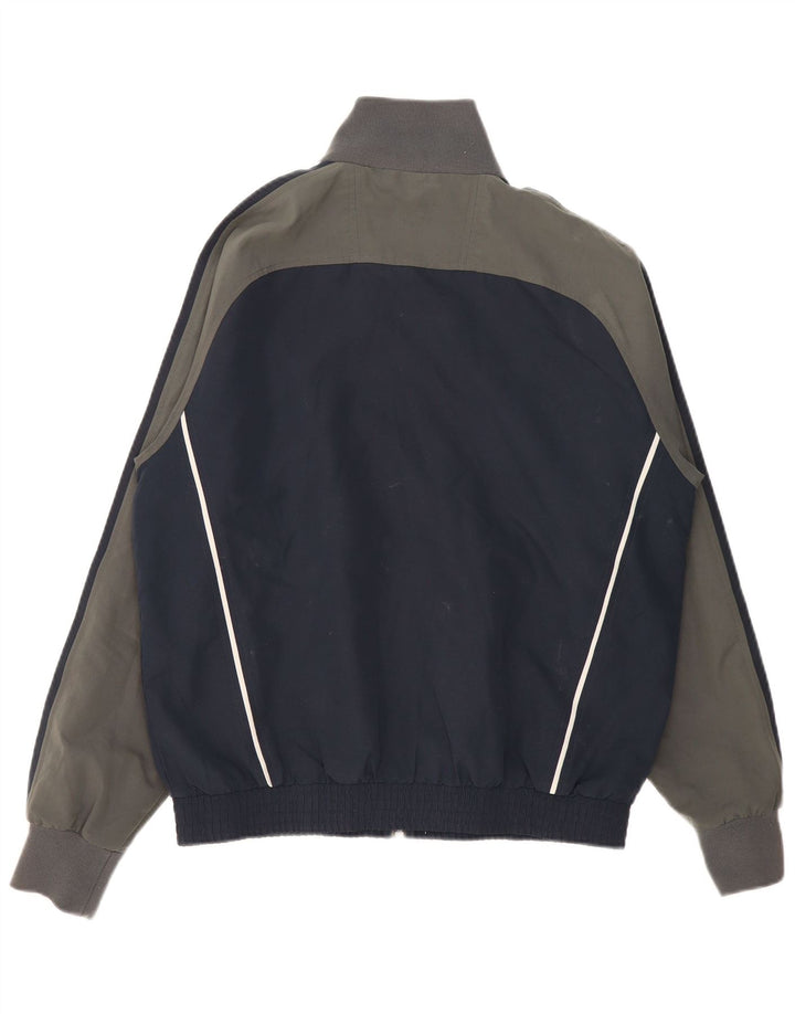 CHAMPION Mens Tracksuit Top Jacket Large Navy Blue Colourblock Polyester