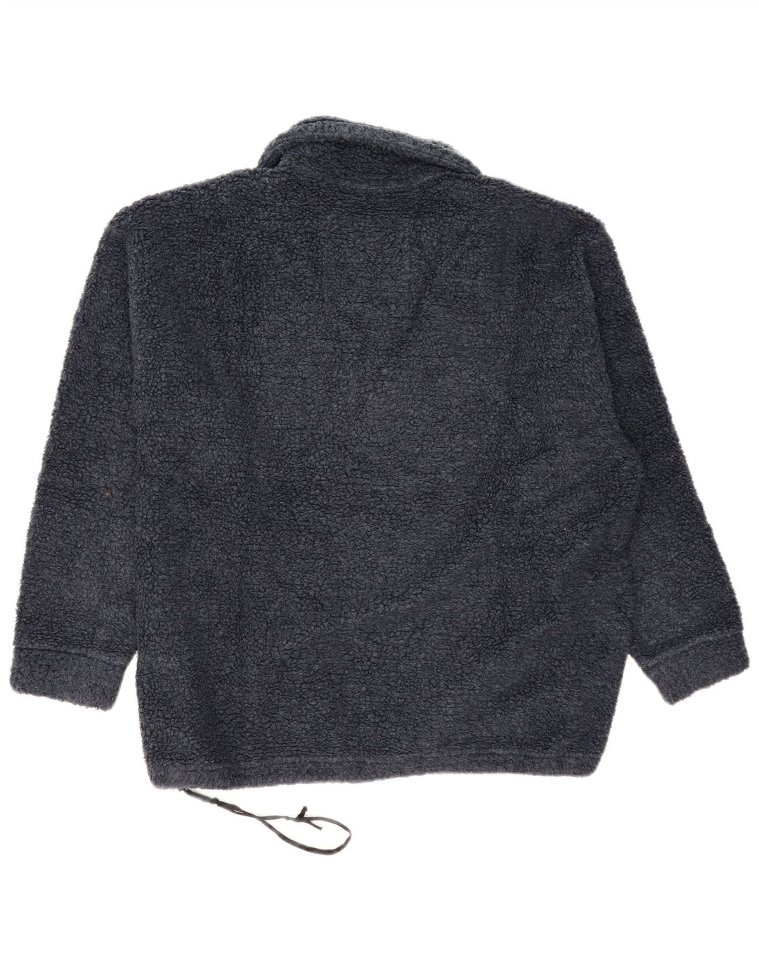 Belfe Mens Oversized Graphic Polo Neck Fleece Jumper Medium Navy Blue