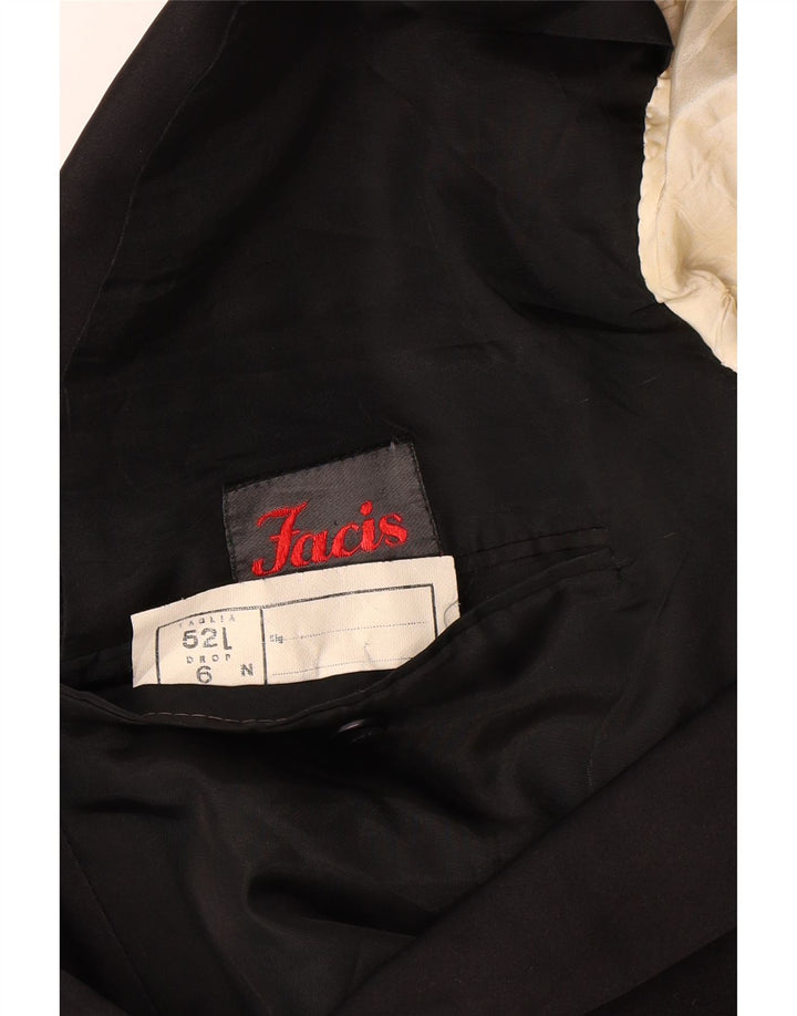 Facis Mens 1 Button Blazer Jacket IT 52 XL Black
