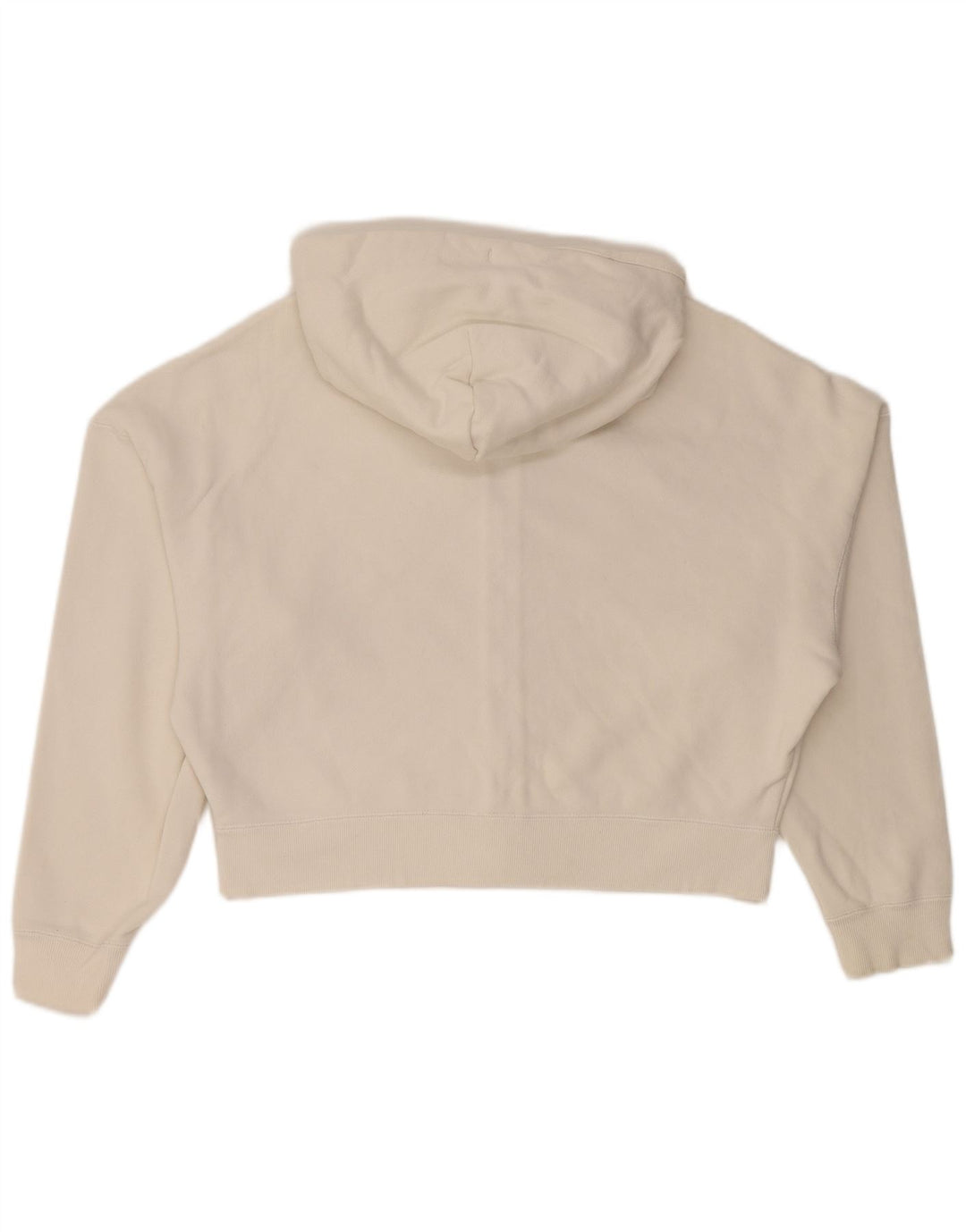 PUMA Womens Crop Oversized Zip Hoodie Sweater UK 10 Small White Cotton