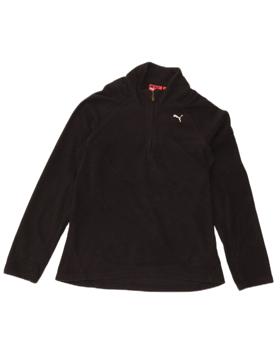 Puma Womens Zip Neck Fleece Jumper UK 12 Medium Black Polyester