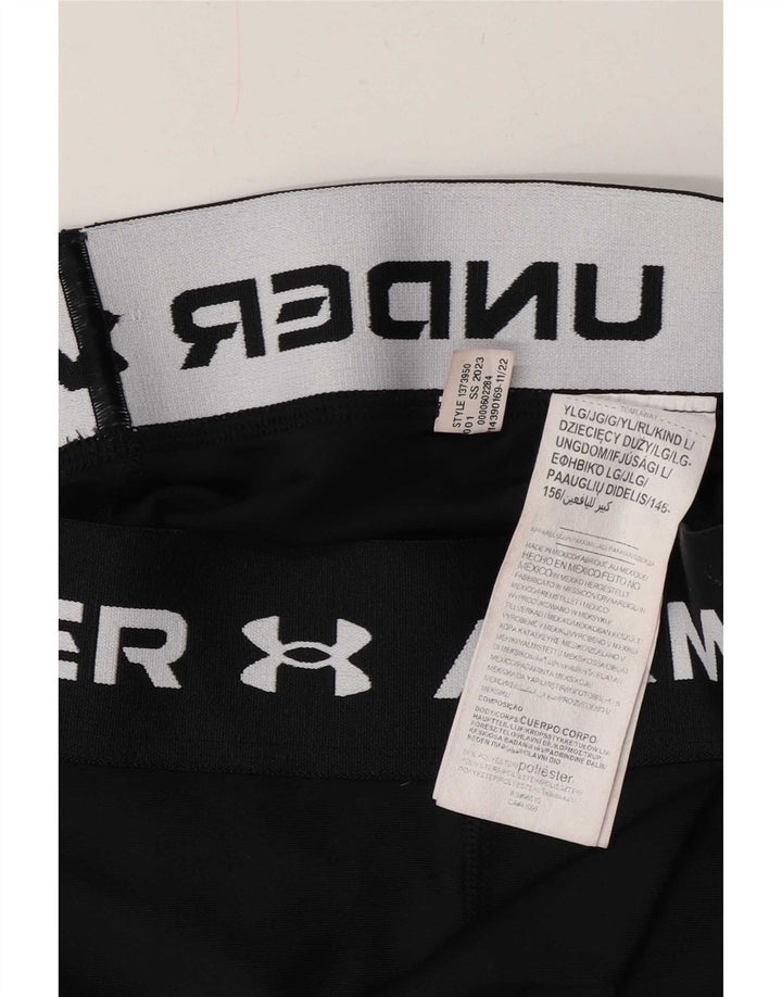 Under Armour Girls Graphic Leggings 11-12 Years Large Black Polyester