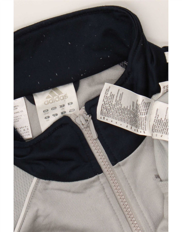 Adidas Mens Tracksuit Top Jacket UK 42/44 Large Grey Colourblock Polyester