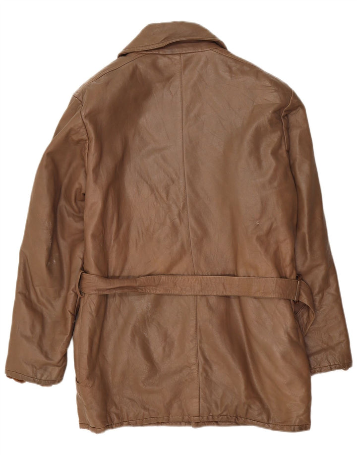 Vintage Mens Leather Jacket IT 50 Large Brown