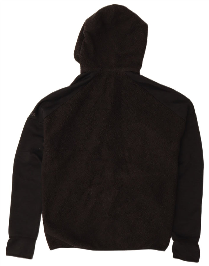 ADIDAS Mens Hooded Fleece Jacket UK 38 Medium Black