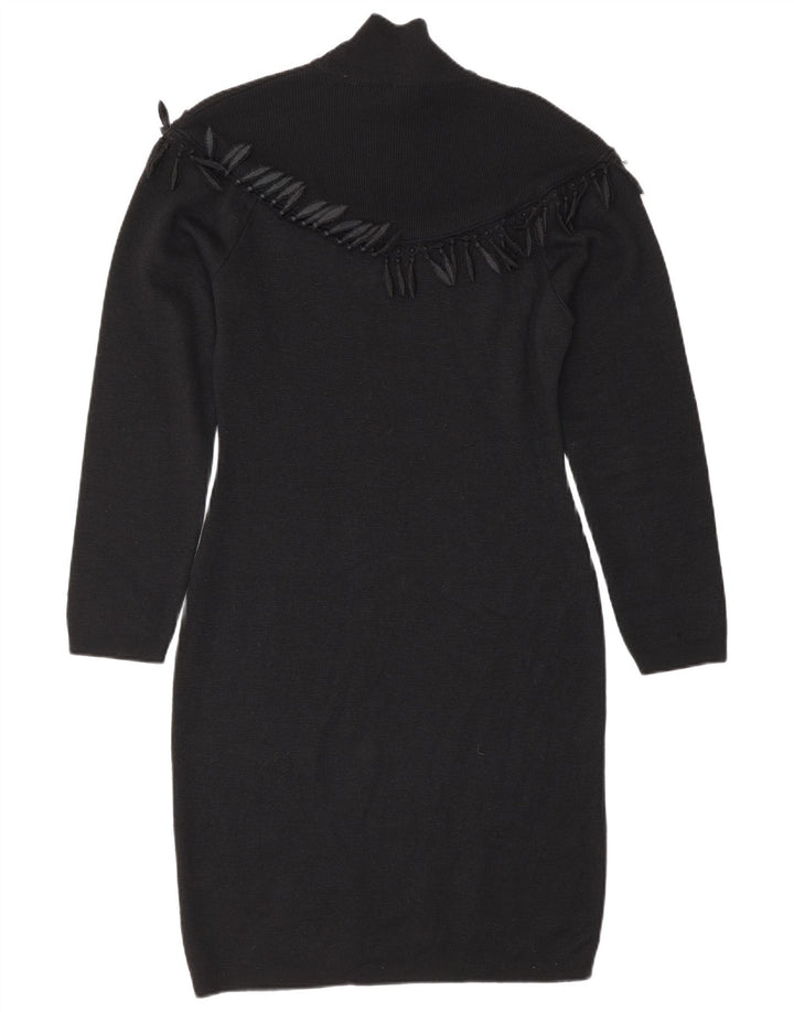 Byblos Womens Long Sleeve Jumper Dress IT 42 Medium Black Wool