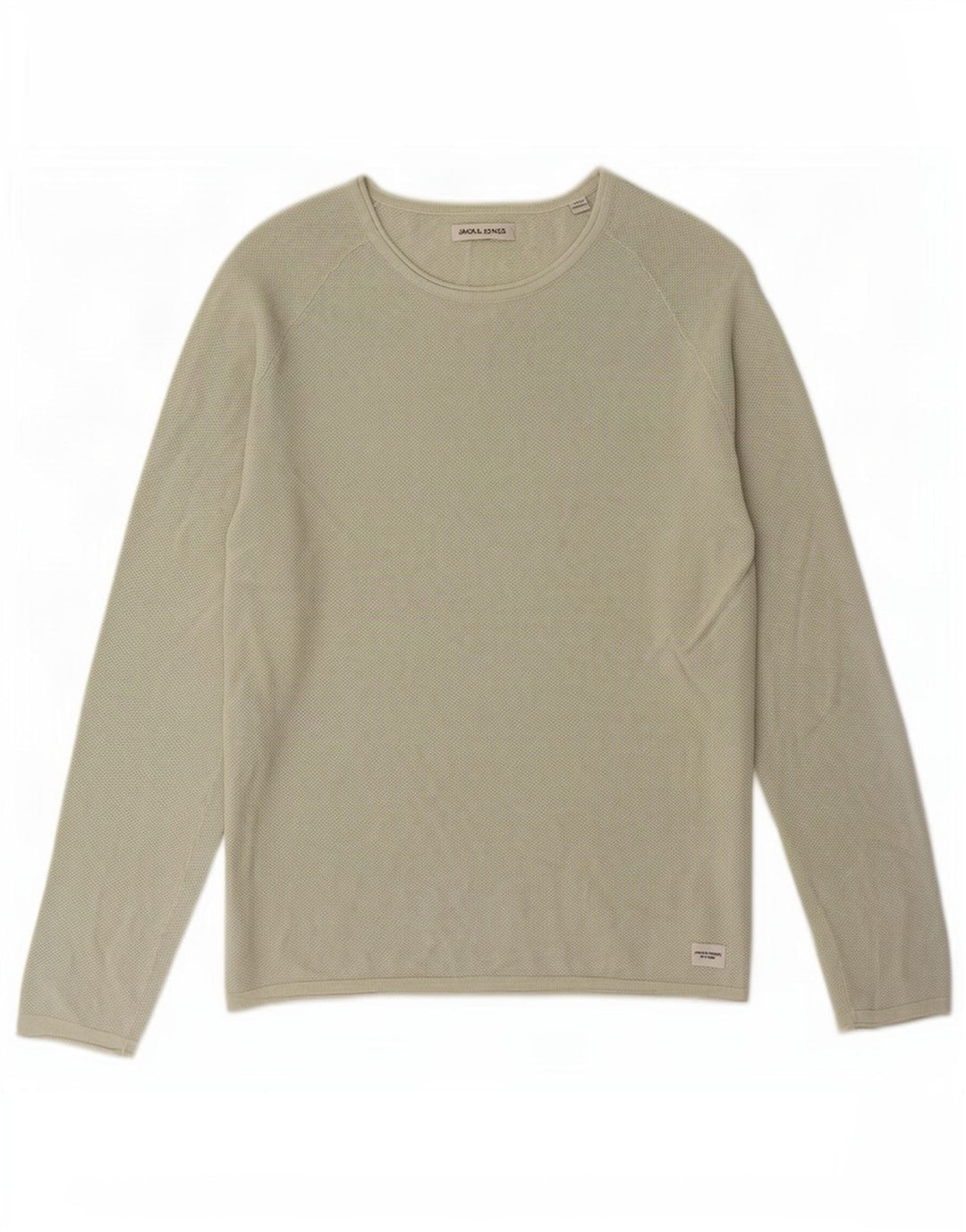 Jack & Jones Mens Boat Neck Jumper Sweater Medium Green Cotton