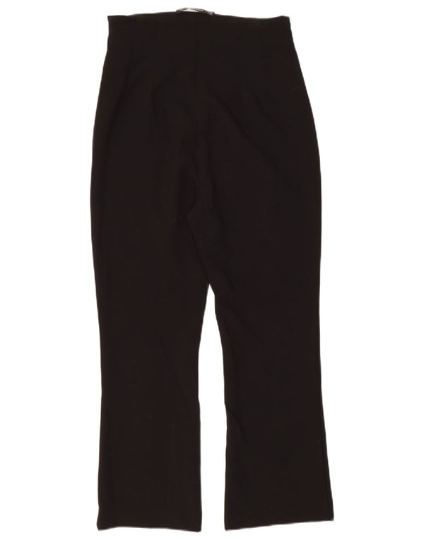 Zara Womens Bootcut Cropped Trousers W26 L23 Black