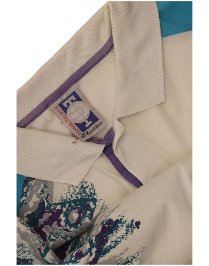 Lotto Mens Graphic Polo Shirt Large White Colourblock
