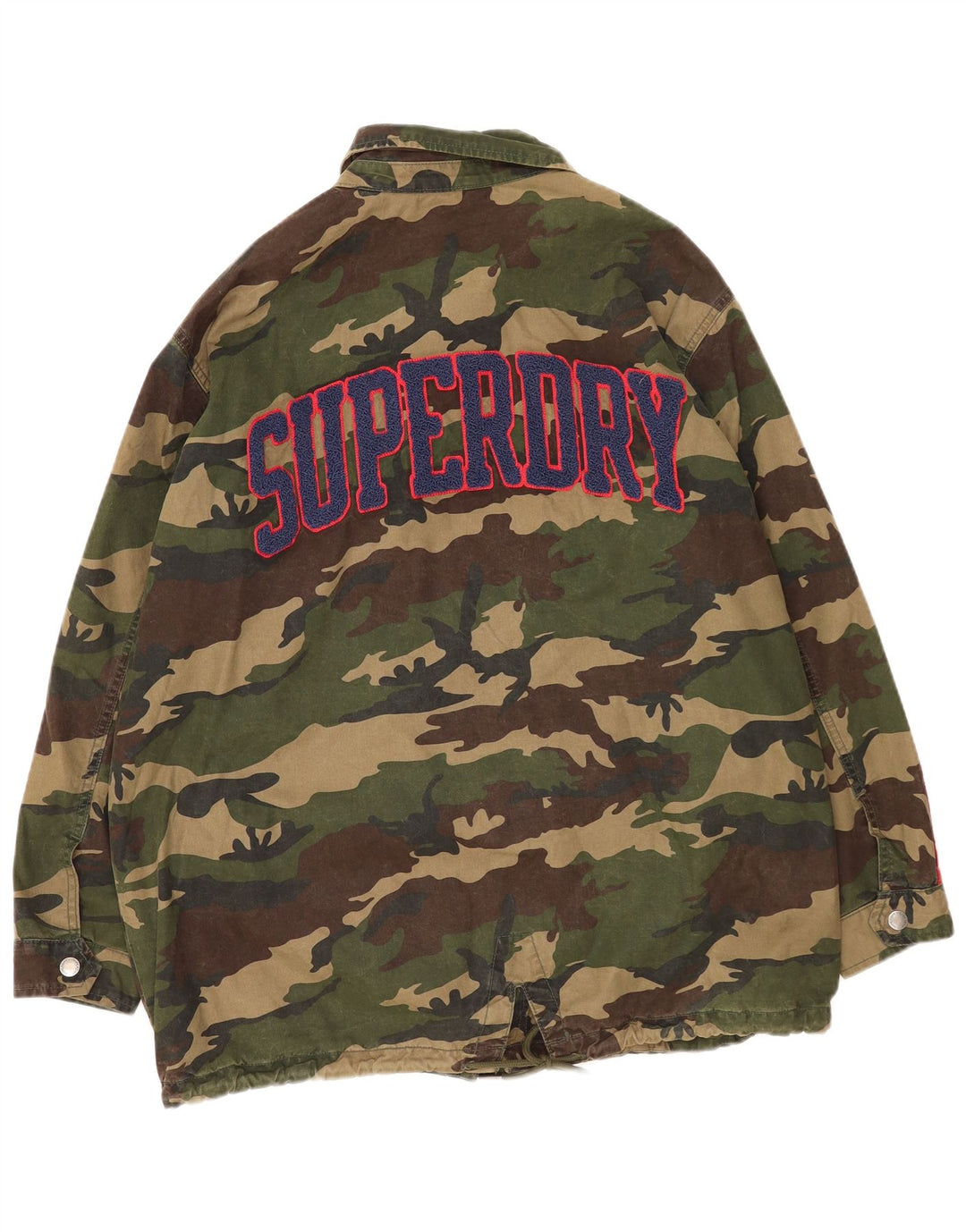 Superdry Womens Graphic Utility Jacket UK 14 Large Khaki Camouflage