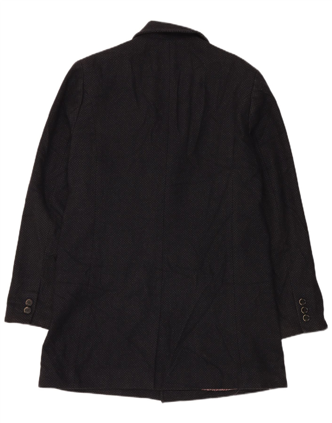 Ted Baker Mens Overcoat Size 5 XL Black Spotted Wool