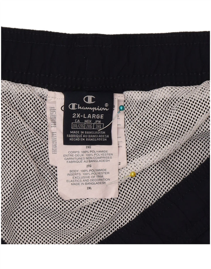 Champion Mens Swimming Shorts 2XL  Navy Blue Colourblock Polyester