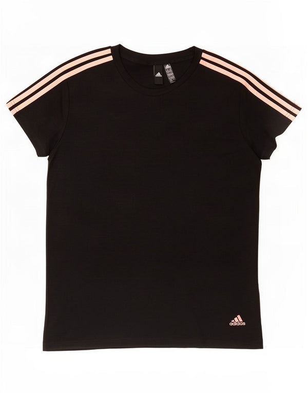 Adidas Womens T-Shirt Top UK 24/26 2XL Black Polyester
