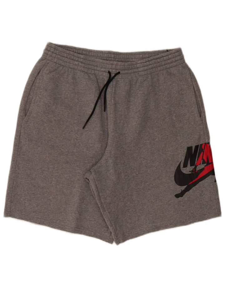 Jordan Mens Graphic Sport Shorts Large Grey Flecked Cotton