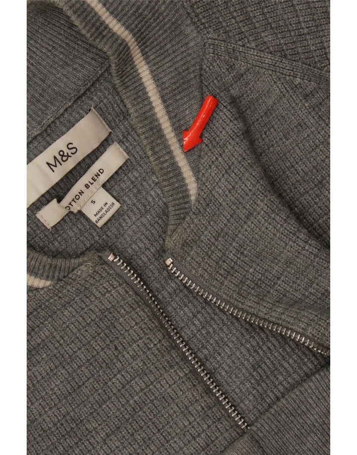 Marks & Spencer Mens Cardigan Sweater Small Grey Polyester