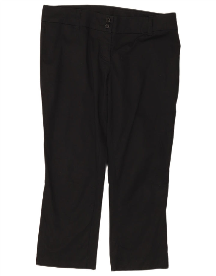 BENETTON Womens Capri Trousers IT 44 Medium W32 L22 Black Cotton