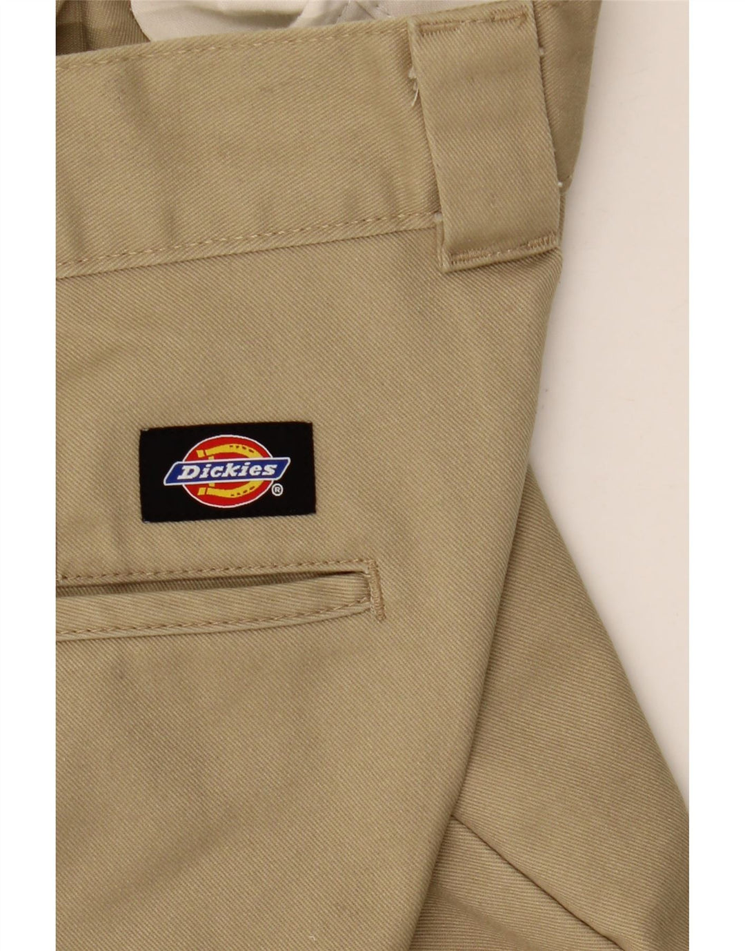 DICKIES Mens Slim Fit Chino Trousers W29 L30 Beige Polyester