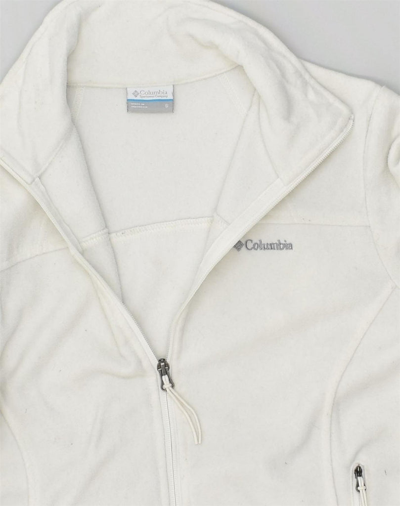 COLUMBIA Womens Fleece Jacket UK 10 Small White Polyester | Vintage Columbia | Thrift | Second-Hand Columbia | Used Clothing | Messina Hembry 