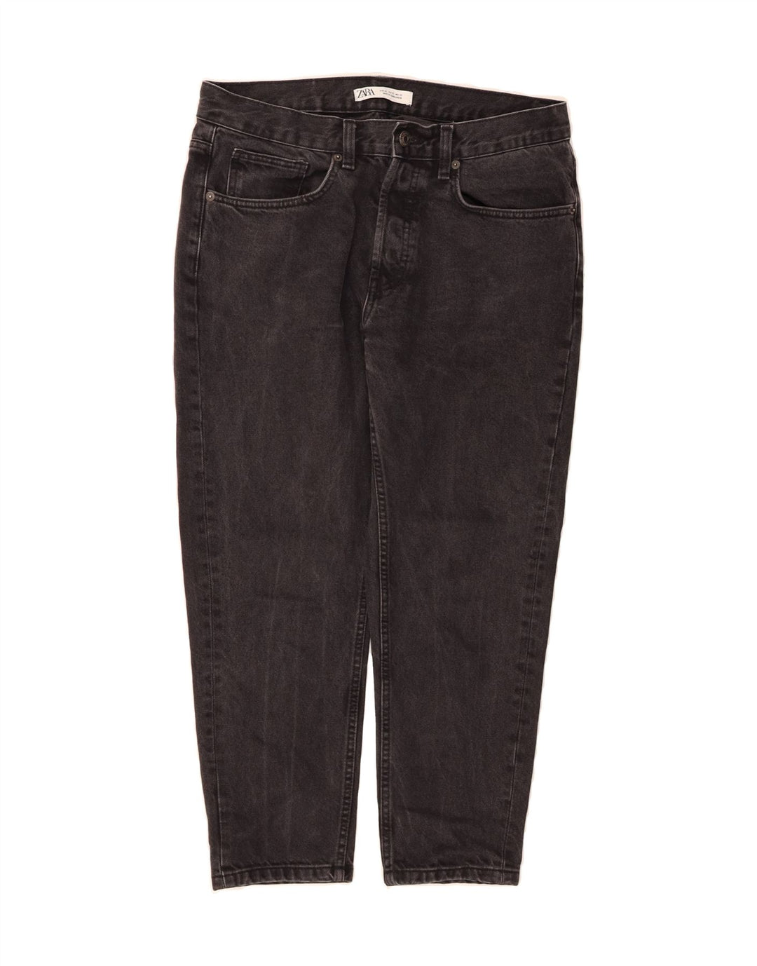 ZARA Womens Crop Tapered Jeans EU 42 Large W32 L24 Grey Vintage Zara and Second-Hand Zara from Messina Hembry 