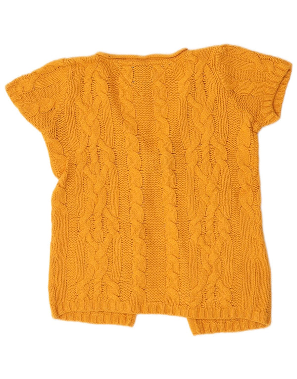 Tommy Hilfiger Womens Short Sleeve Cardigan Sweater UK 10 Small Yellow
