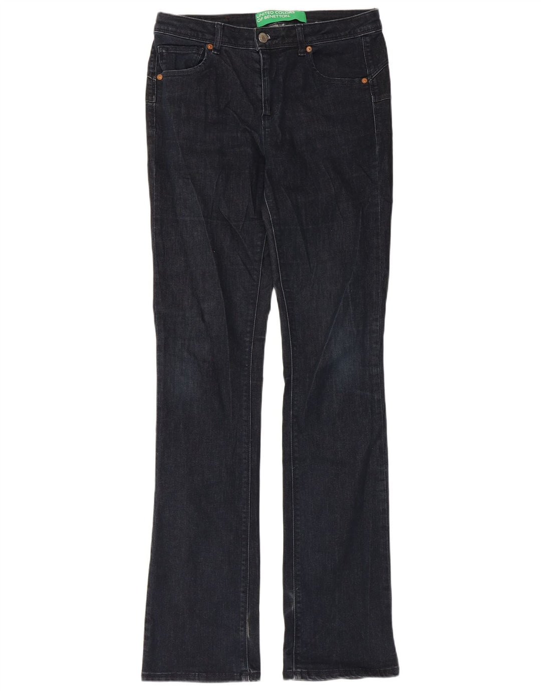Benetton Womens Bootcut Jeans W30 L34 Navy Blue