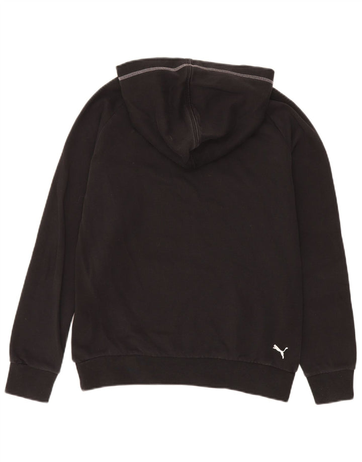 Puma Womens Graphic Hoodie Jumper UK 12 Medium Black