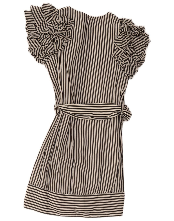 French Connection Womens Tunic Dress UK 8 Small Black Striped Cotton