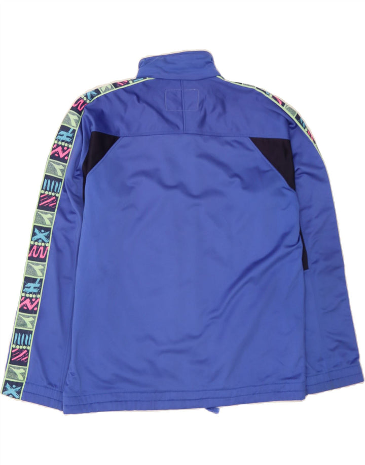 DIADORA Mens Graphic Tracksuit Top Jacket XL Blue Colourblock Polyester Vintage Diadora and Second-Hand Diadora from Messina Hembry 