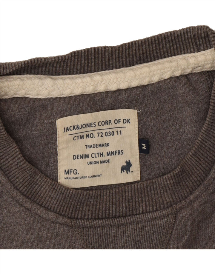 JACK & JONES Mens Sweatshirt Jumper Medium Grey Colourblock Polyester Vintage Jack & Jones and Second-Hand Jack & Jones from Messina Hembry 