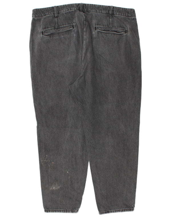 Zara Mens Cropped Tapered Jeans EU 46 XL W36 L25 Grey Cotton