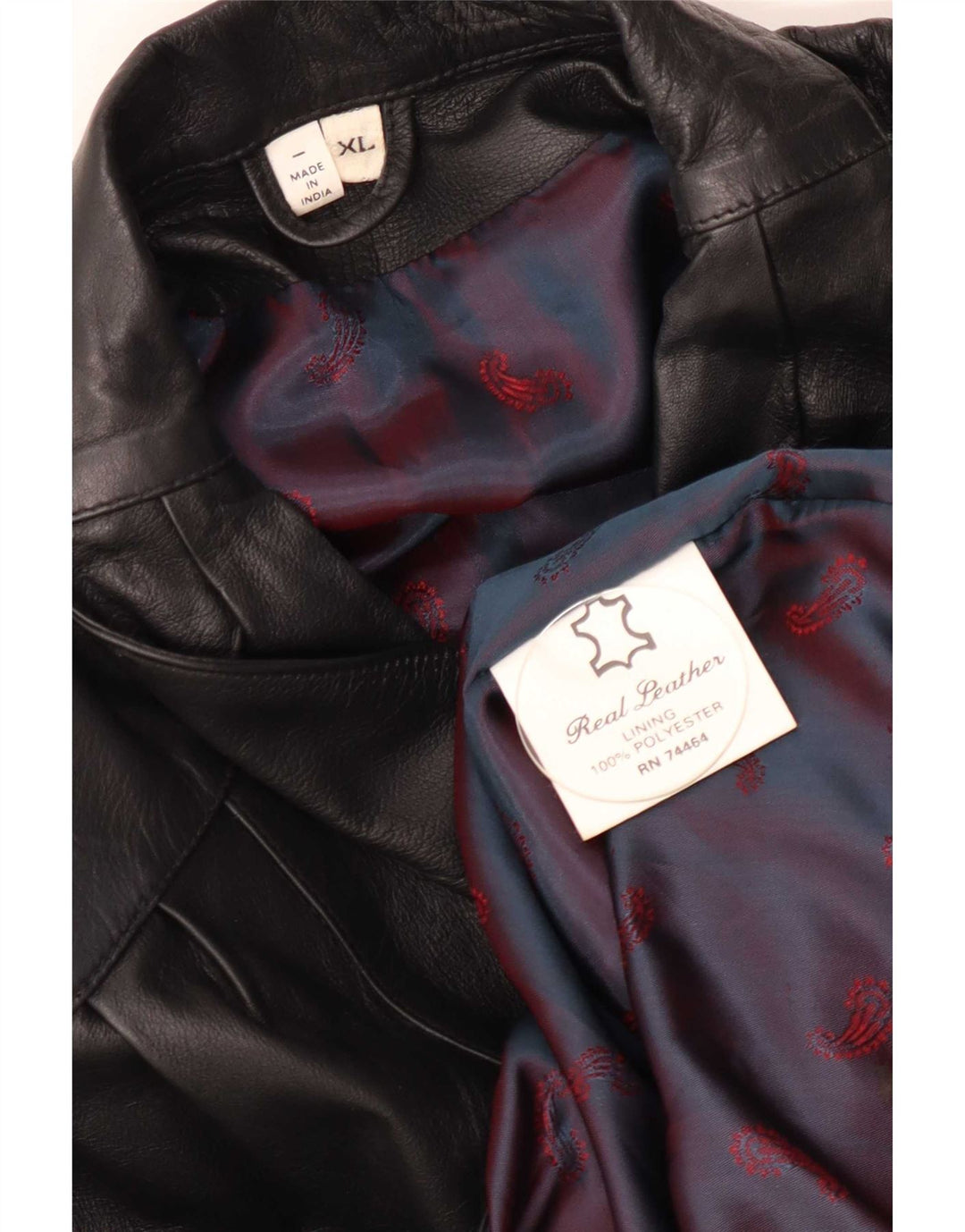 Vintage Womens Leather Coat UK 18 XL Black