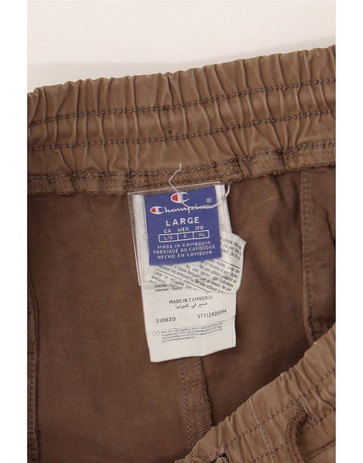 CHAMPION Mens Joggers Cargo Trousers Large Brown Cotton Vintage Champion and Second-Hand Champion from Messina Hembry 