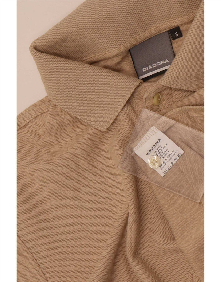 Diadora Mens Polo Shirt Small Beige Cotton