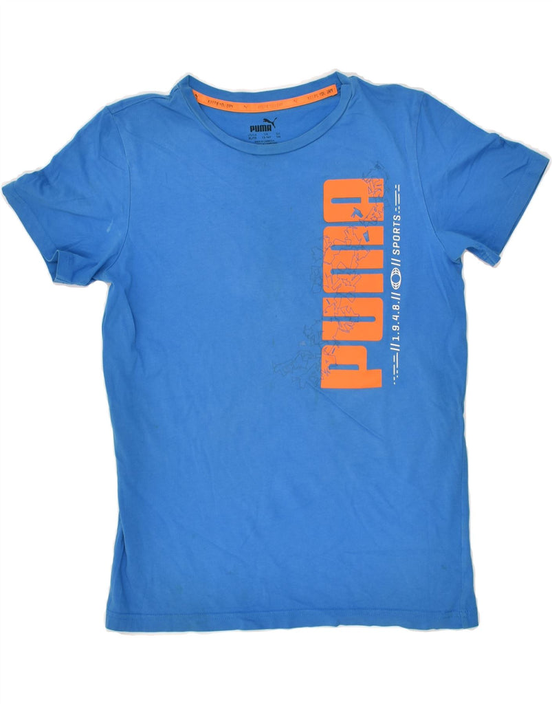 PUMA Boys Graphic T-Shirt Top 13-14 Years Blue | Vintage Puma | Thrift | Second-Hand Puma | Used Clothing | Messina Hembry 