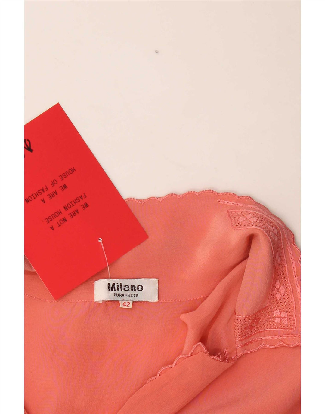 Vintage Womens Shirt Blouse EU 42 Large Pink Silk