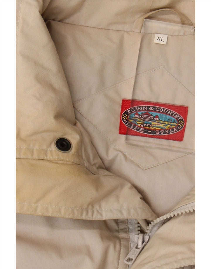 Vintage Mens Padded Coat UK 42 XL Beige