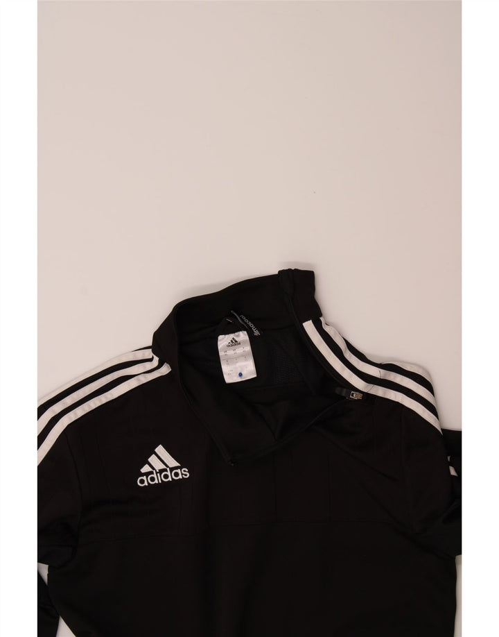 ADIDAS Mens Climacool Zip Neck Pullover Tracksuit Top XS Black Polyester Vintage Adidas and Second-Hand Adidas from Messina Hembry 