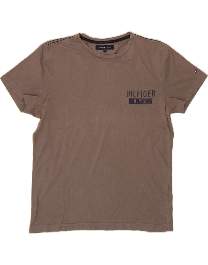 TOMMY HILFIGER Mens NYC Graphic T-Shirt Top Medium Grey Cotton Vintage Tommy Hilfiger and Second-Hand Tommy Hilfiger from Messina Hembry 