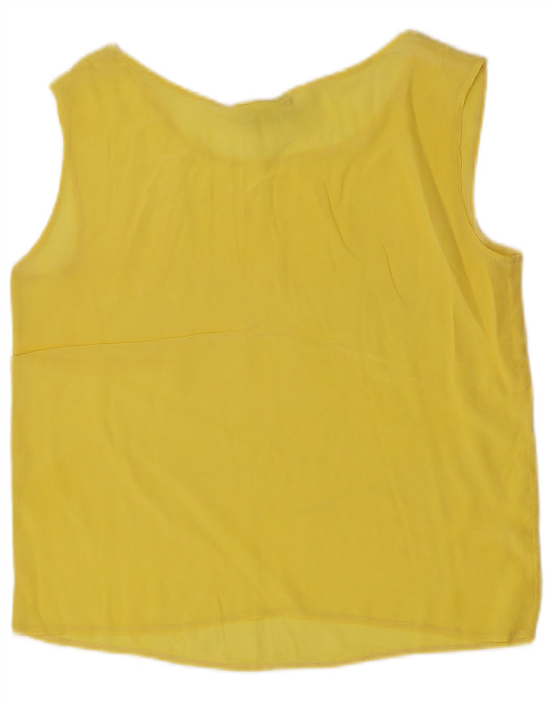 Vintage Womens Crop Sleeveless Blouse Top IT 42 Medium Yellow Acetate