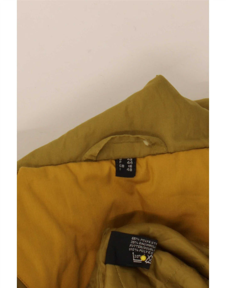 Vintage Womens Oversized Windbreaker Coat UK 16 Large Yellow Polyester